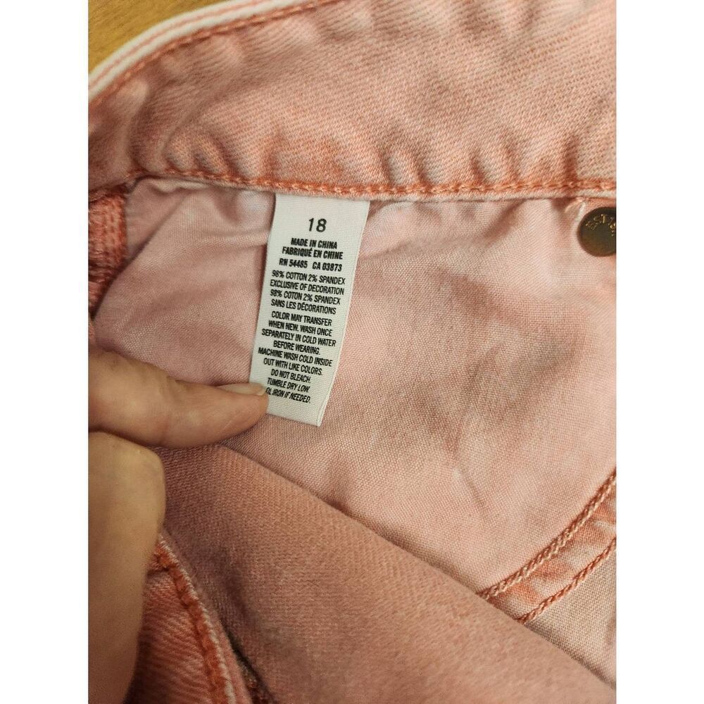 American Eagle Outfitter Shorts Women size 18 Stretch destressed Pink Jean Denim - Picture 6 of 7